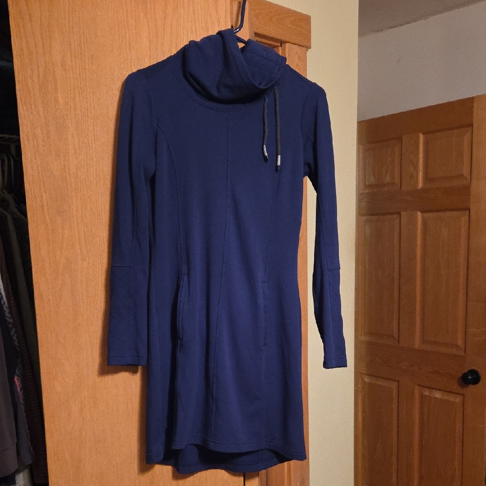 Lole Blue Cowl Neck Long Sleeve Dress Athlesure Wear Tunic